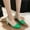 Green, variant on Jacenvly 2024 New Women's Plus-Size Fashion Solid Color Table Work Shoe Covers High Heel Shoes Pink Sandals for Women