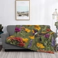 thumbnail image 3 of Vsdgher Humming Bird Pattern Fleece Throw Blanket, Horizontal Fleece Bedding Home Decor for Couch & Bed All Season Use -40"x30", 3 of 7