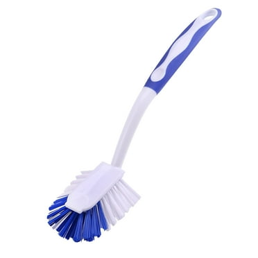 kedshhgu Dish Brush with Handle, Stiff Bristles Dish Scrubber with Built-in Scraper Dish Scrub Brushes for Cleaning Dishes, Pots and Pans, Kitchen Sink