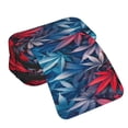 thumbnail image 4 of Kdxio Red And Blue Leaves for Double Compartment Pen Case Oxford Organizer with Zipper Pockets for Students Artists, 4 of 7