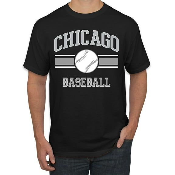 Wild Bobby City of Chicago CHI American Baseball Fantasy Fan Sports Men's T-Shirt, Black, Small