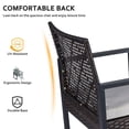 thumbnail image 4 of 4 Pieces Outdoor Wicker Conversation Set, All-Weather Rattan Patio Furniture Sets with Arm Chairs, Acacia Wood Tabletop and Cushions, Sectional Sofa Set for Backyard, Garden, Poolside, 4 of 7