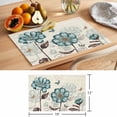 thumbnail image 6 of Blue Tulip Placemats Set of 12 Vintage Floral Leaves Butterfly Plants Beige Place Mats Indoor Wipeable Table Mats Washable Cloth Dining Table Placemats for Kitchen Holiday Party Home Decor 13x19 Inch, 6 of 9