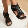 thumbnail image 4 of Dakaela Chunky Heeled Sandals for Women Cutout Open Toe Summer Shoes Dress Ankle Booties Black 6.5, 4 of 7