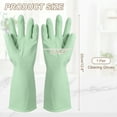 thumbnail image 2 of Uxcell Rubber Cleaning Gloves, Reusable Household Dishwashing Long Rubber Gloves with Non-slip Grip for Washing Dishes Kitchen and Bathroom Cleaning, Medium, Light Green, 2 of 7