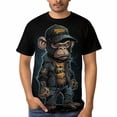 thumbnail image 4 of LAOLIUSN Men's Monkey Graphic T Shirt, Streetwear Ape Print Tee, Punk Casual Short Sleeve Crewneck Shirt, 88% Polyester 12% Spandex,4XL, 4 of 7