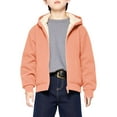 thumbnail image 4 of Tdoqot Boys Hoodies Fleece Lined- Warm Long Sleeve Casual Full Zip Fall Winter Coats Orange Size 12, 4 of 7