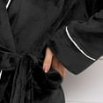 thumbnail image 5 of USNSM Mens Robe with Hood, Ultra Cozy Fleece Bathrobe for Men, Casual Home Plush Hooded Robe with Belt Pockets Black XL, 5 of 7