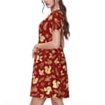 thumbnail image 2 of Fotbe Golden Squirrels Holiday Vestido Largo de Moda para Mujer, Vestido Tipo Camiseta con Manga Corta y Estilo Casual a Rayas y Bloques de Color, 2 of 6