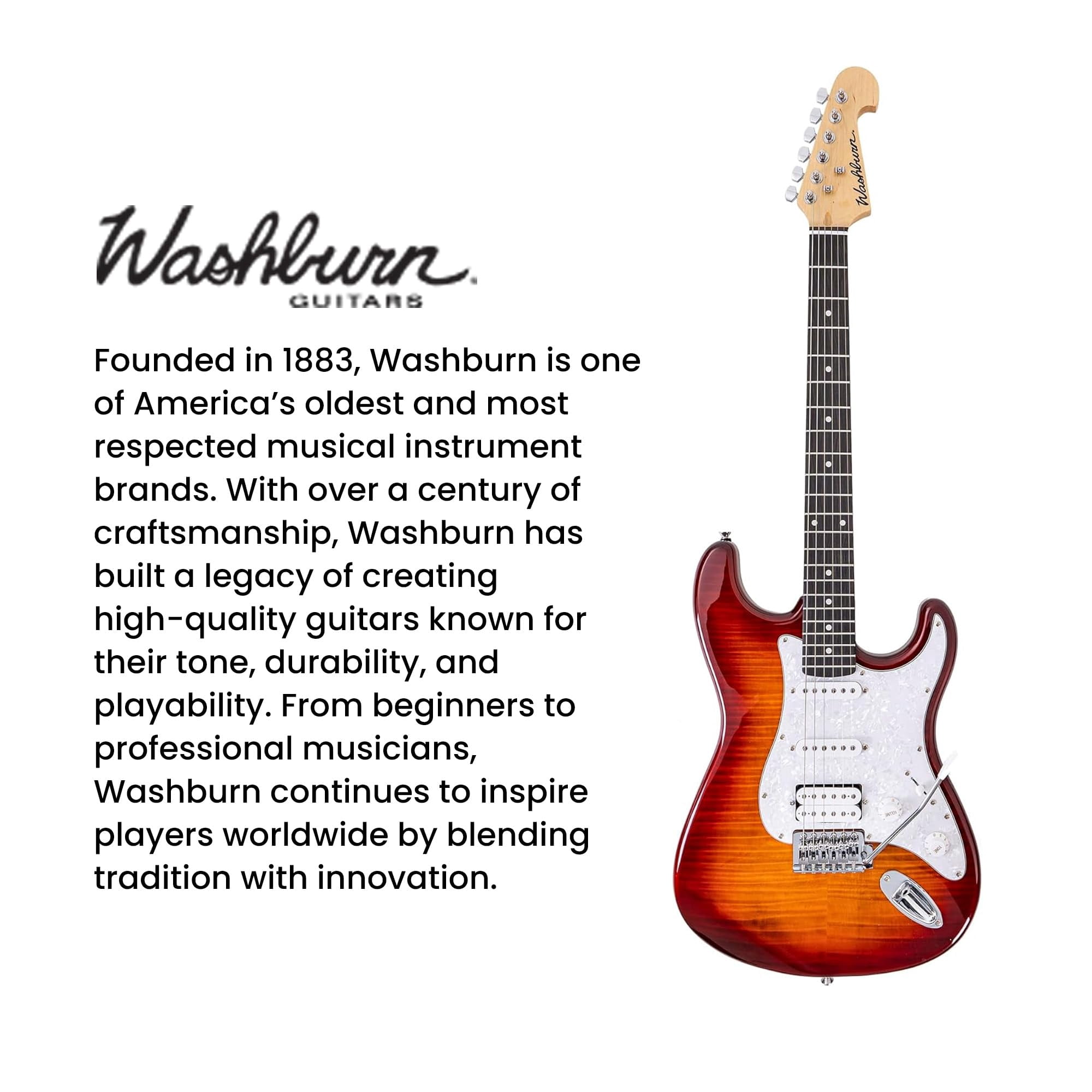 Washburn SDFSB Sonamaster Deluxe Electric Guitar Pack - Sunburst w/ Amplifier