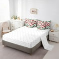 thumbnail image 5 of jejeloiu Cartoon Bowtie Twin Bedding Sets 7-Piece,Princess Bow Bowknot Bedding Comforter Set,Red Green White Sheet Sets For Princess,Microfiber Room Decor Reversible, 5 of 8