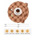 thumbnail image 6 of 15 Inch Round Placemats Set of 6, Orange Brown Flowers Non Slip Heat Insulation PP Table Mats, Farmhouse Retro Abstract Floral Washable Place Mats for Kitchen Dining Party Table Decor, 6 of 7
