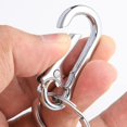 thumbnail image 3 of Metal Carabiner Shape Key Ring, Stainless Steel Made Torque Principle Design for Heavy-Duty Usage, 3 of 7