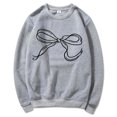 thumbnail image 3 of TINZ Sweat à Capuche Classique pour Femmes avec Nœud Imprimé, Col Rond, Sweat de Base, Sweat à Col Entonnoir, Ensemble de Hauts d'Entraînement à Capuche pour Femmes, 3 of 4