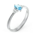 thumbnail image 3 of Birthstone Oval Ring with Shoulder Accents - Blue Topaz (December), 3 of 5