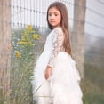 thumbnail image 1 of Toddler Baby Flower Girls Beaded Lace Backless A-Line Princess Tutu Tulle Party Dress, 1 of 4