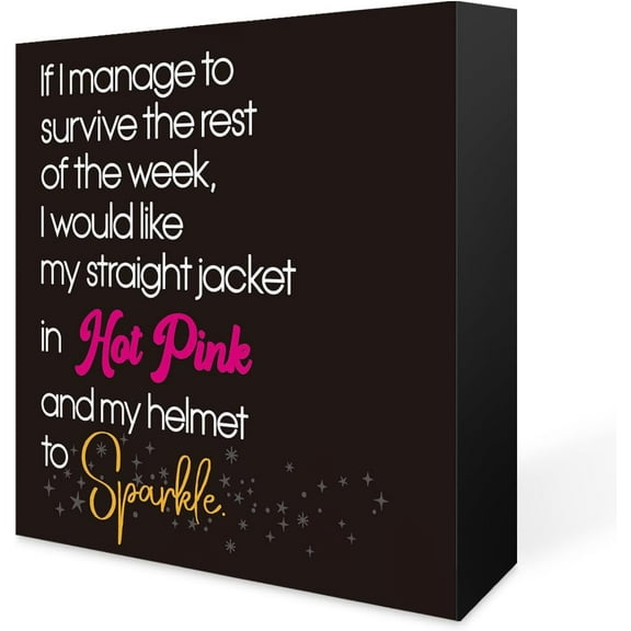 Zomyto 7x7 In Funny Office Decor If I Manage To Survive The Rest Of The Week Wooden Box Sign