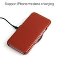 thumbnail image 3 of Case for iPhone 17 Pro Max, Genuine Leather Flip Case with Microfiber Lining, Support Wireless Charging, Business Classic Shockproof Magnetic Clasp Phone Cover for iPhone 17 Pro Max, Brown, 3 of 10