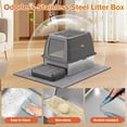thumbnail image 6 of XXXL Stainless Steel Litter Box with Lid, Extra Large 28" Lx20 Dx18.1 H Litter Box for Big Cats, Enclosed Jumbo Metal Litter Boxes with Removable Cover & Footboard, Anti-Leakage,Odorless, 6 of 6