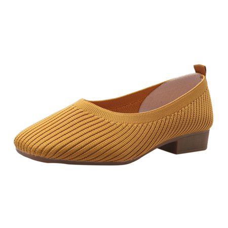 

Wesracia Fashion Women s Casual Shoes Breathable Slip-on Chunky Heels Leisure Sneakers