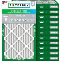 Filterbuy 20x34x2 MERV 8 Dust Defense, Pleated HVAC AC Furnace Air Filters (12-Pack)