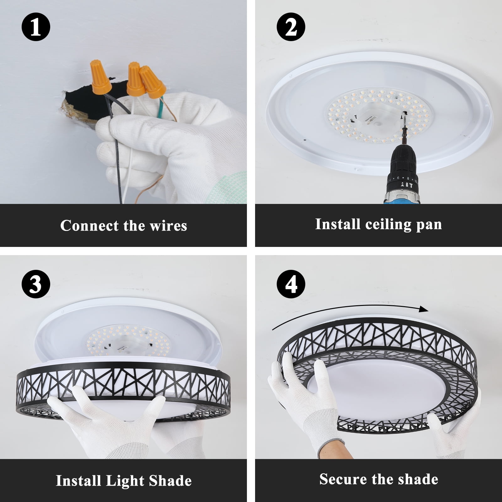 Dimmable 20W LED Flush Mount Ceiling Light with Nest Texture, Adjustable Color Temperature (5-Color, 2700K-6500K), 1457LM, ETL Certified, for Bedroom, Kitchen, Hallway