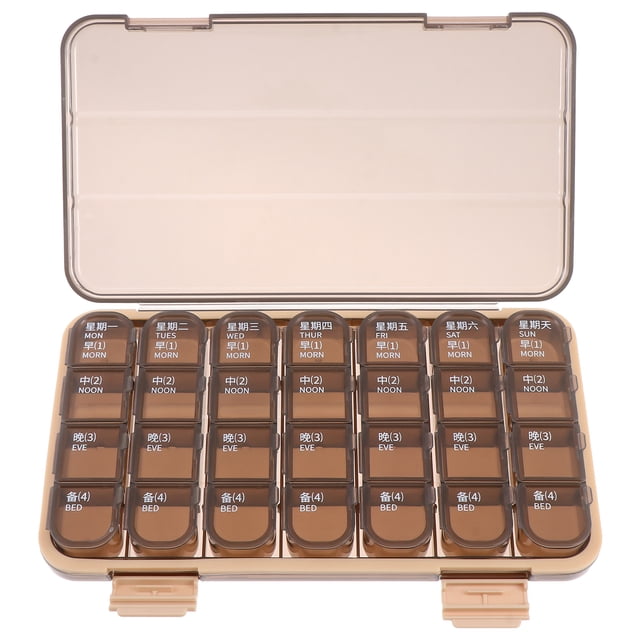 MasteelfCA 1pc Portable 28 Grids Medicine Box Pill Box for Outdoor Storage Container