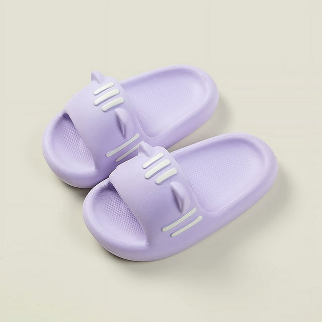 Zapatillas de verano para niños, zapatillas de suela blanda para niños de tamaño pequeño y mediano, antideslizantes, con dibujos de gatos