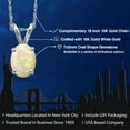 thumbnail image 2 of Gem Stone King 10K White Gold White Ethiopian Opal Pendant Necklace for Women | 0.51 Cttw | Gemstone October Birthstone | Oval Cabochon 7X5MM | With 18 inch Chain, 2 of 6