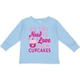 thumbnail image 3 of Inktastic Valentines Day All you Need is Love and Cupcakes Boys or Girls Long Sleeve Toddler T-Shirt, 3 of 5