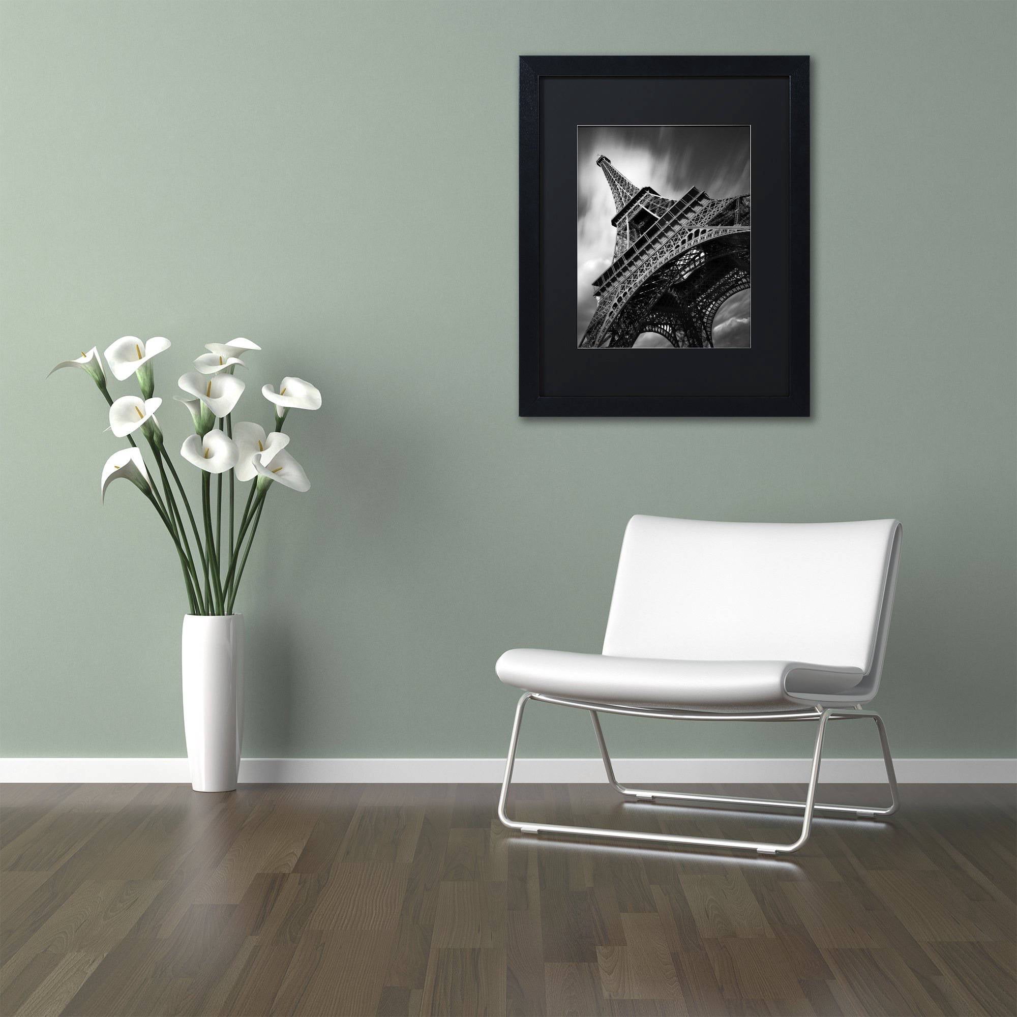 Moises Levy 'Eiffel Tower Study II' Black Matted Framed Art