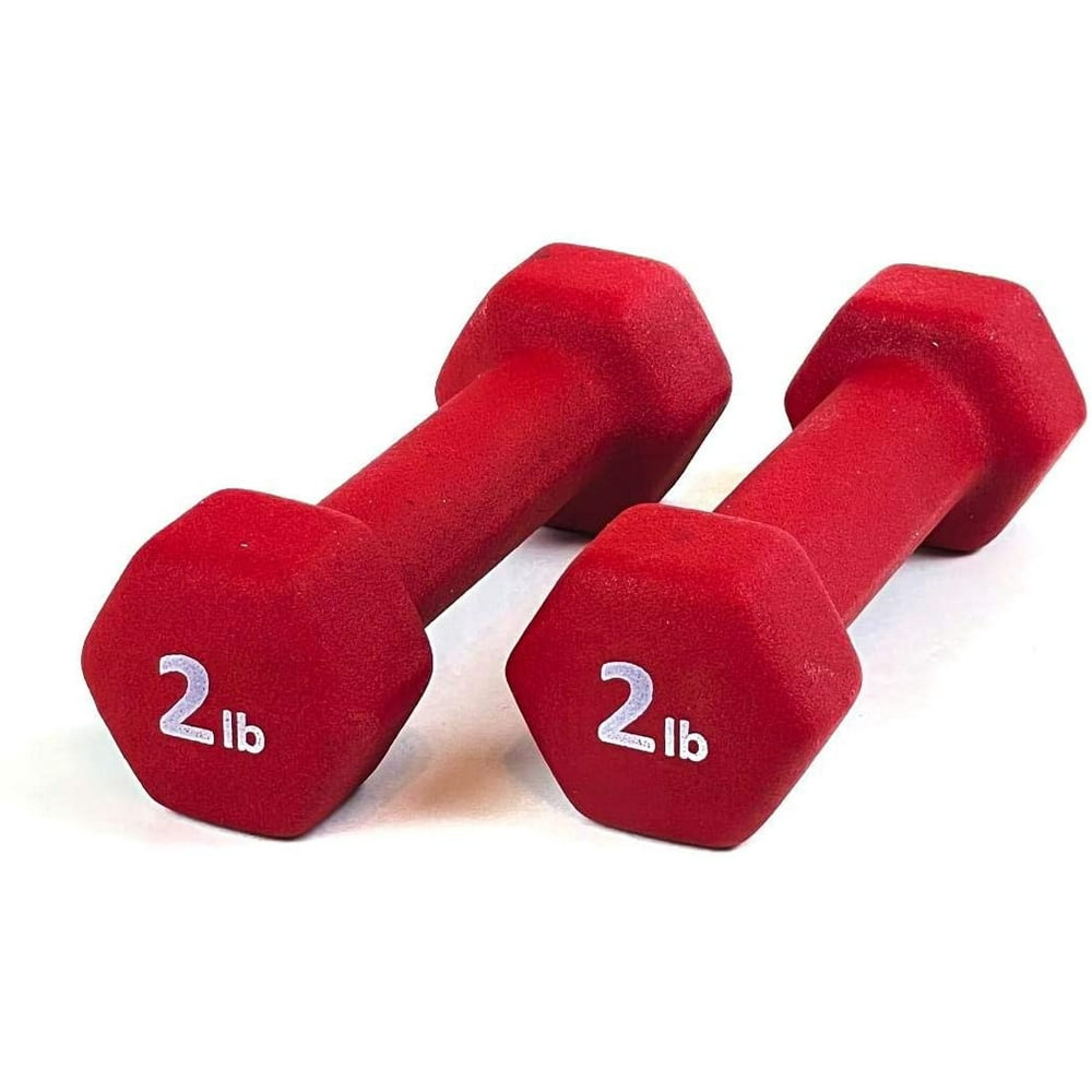 Rainforest Basics Neoprene 2LB Hex Dumbbell Hand Weights Set of 2