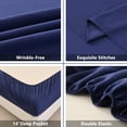thumbnail image 2 of Beartech Polyester Bed Sheets Set 4 Piece King Size Sheet Set, Soft & Lightweight And Breathable Bedding Set, Fitted Sheet, Flat Sheet & 2 Pillowcases-Dark Blue, 2 of 9