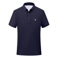 thumbnail image 5 of Kids Short Sleeve Polo Shirt Boys Girls Classic Lapel Collar Deer Embroidery Casual Tops Lightweight Breathable Summer Tee for Daily Wear Oktoberfest Outfit(Dark Blue,9-10Years), 5 of 5