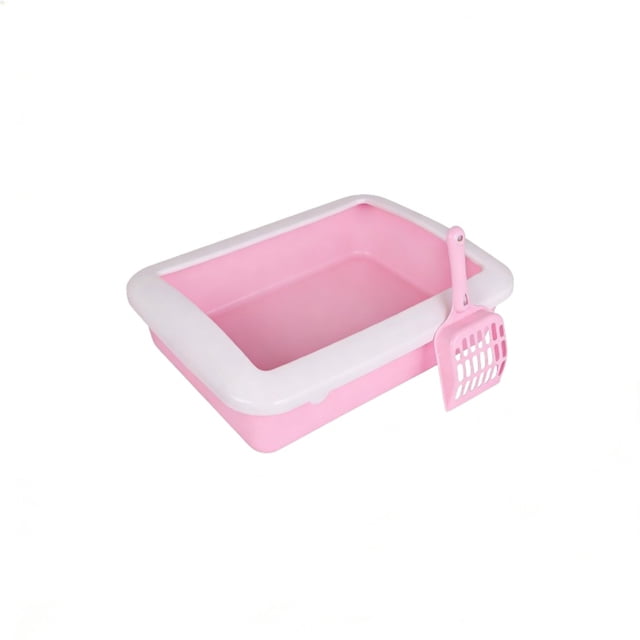Btomtd Open Litter Box For Cats Spatter Proof Litter Box Made Of Thickened Plastic Suitable For Small To Medium Sized Pet