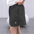thumbnail image 5 of MGDXOX Girls Elastic Waist Relaxed Fit Casual Shorts Solid Color Simple Basic Bottoms Soft Breathable Comfortable for Everyday Kids Wear and Outdoor Play Black 11 Years, 5 of 5