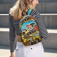 thumbnail image 5 of Wukai Different Construction Site Vehicles Print Durable Canvas Laptop Backpack - Adjustable Shoulder Straps, Water-Resistant, Large Capacity, Unisex for School, Office-Medium, 5 of 5