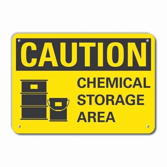 Lyle Rflctv Chemicals Caut Sign,10x14in,Alum LCU3-0128-RA_14x10