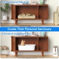 thumbnail image 6 of Winkalon Cat Litter Box Enclosure with Sliding Tambour Door, 37.4" Hidden Litter Box Furniture, Wood Cat Litter Box Cabinet for Living Room,Brown, 6 of 9