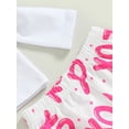thumbnail image 6 of nvzhuang Toddler Girl Valentine’s Day Outfits, Long Sleeve Letter Print Tops + Flare Pants + Headband Set, 6 of 9