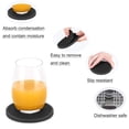 thumbnail image 3 of Prácticos de costa absorbentes para las bebidas con el tenedor, prácticos de costa del silicón con el parte movible del fieltro suave, 3 of 7