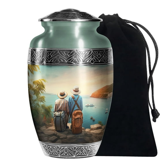 KARYLIZ Two Man Large Funeral Urn For Female Sister Ashes Cremation Urns For Male 10 Inch