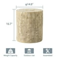 thumbnail image 6 of COSIEST Outdoor Cream Mosaic MgO Patio Side Table, 6 of 6