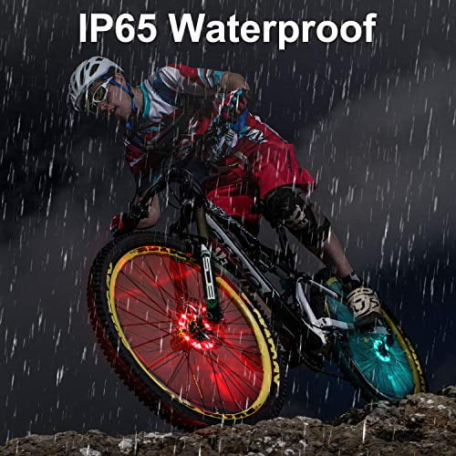 TINANA Rechargeable Bike Wheel Hub Lights Waterproof LED Cycling Spoke 2 Pack 