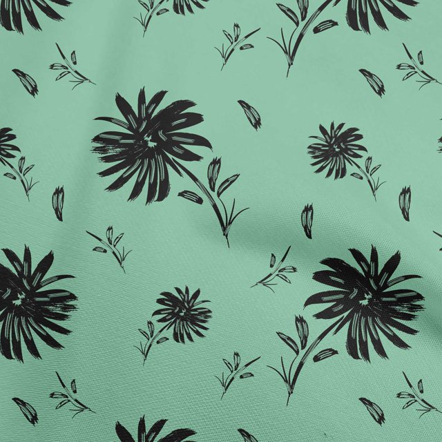 oneOone Rayon Sea Green Fabric Floral Sewing Craft Projects Fabric Prints By Yard 56 Inch Wide