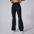 thumbnail image 3 of YAPPO Women's High Waisted Flared Yoga Pants, High Stretch Asymmetrical Bootcut Leggings for Workout & Studio, Navy Blue, 3 of 7