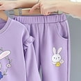 thumbnail image 4 of enyan Little Girls Fall Winter Outfit Size 1-8T Cotton Cute Print Long Sleeve Top and Pant Toddler Girl Clothes(Purple,9-12 Months), 4 of 6