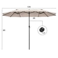 thumbnail image 3 of Resenkos 15 Feet Patio Double-Sided Umbrella with Hand-Crank System-Beige, Outdoor Table Umbrella, Yard Umbrella, Outdoor Patio Umbrellas for Outdoor Patio Backyard Garden, 3 of 6