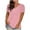 Pink, variant on ZQUUVOU V Neck Basic T Shirts For Women V Neck Solid Color Casual Loose Fit Tee Shirt Olive Green