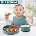 thumbnail image 4 of AYAOQIANG Soft Silicone Baby Feeding Set, Baby Led Weaning Set Infant Self Eating Utensil Set 7pcs Gray, 4 of 8